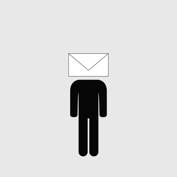 Homme Avec Une Enveloppe Lieu Tête — Image vectorielle