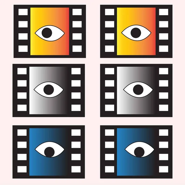 Negative Film Frames Eyes Conceptual Vector — Stock Vector