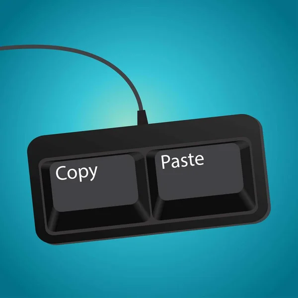 Computer Keyboard Two Buttons Copy Paste — стоковый вектор