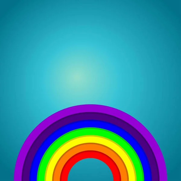 Arc Ciel Forme Arc Semi Circulaire Sur Fond Bleu — Image vectorielle
