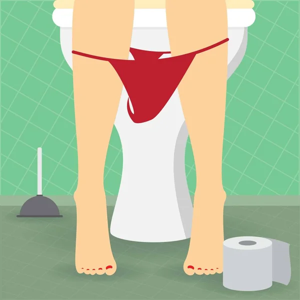 Jambes Une Femme Près Bol Toilette — Image vectorielle