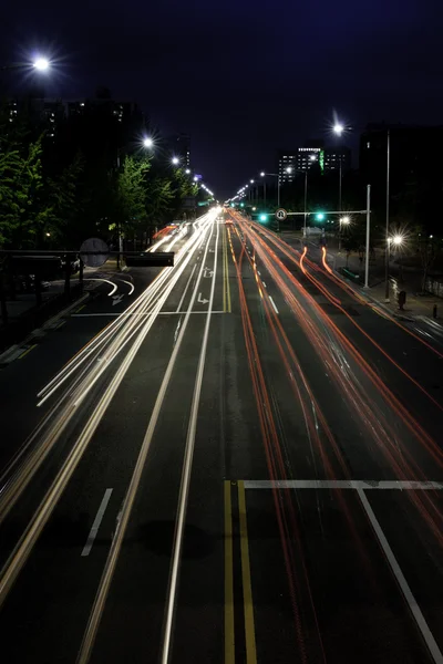 Automobile lights blur. — Stock Photo, Image
