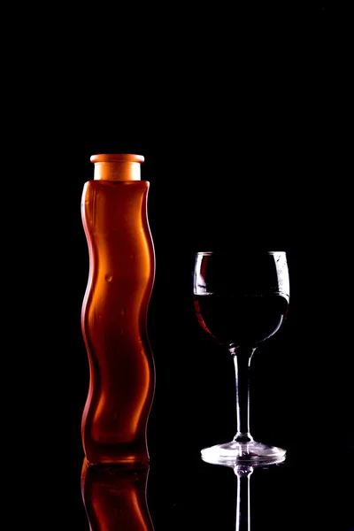 Vino e un vaso . — Foto Stock