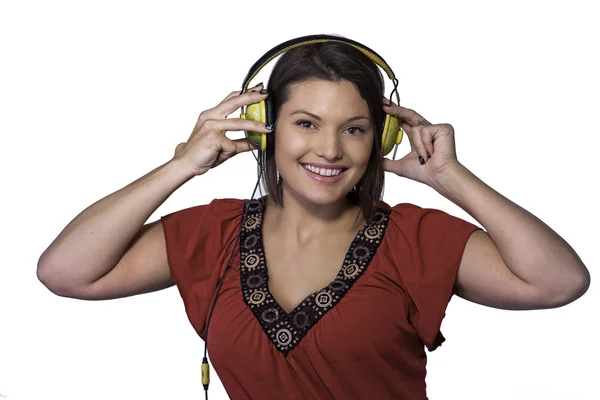 Woman jams to the music. — Stock Photo, Image