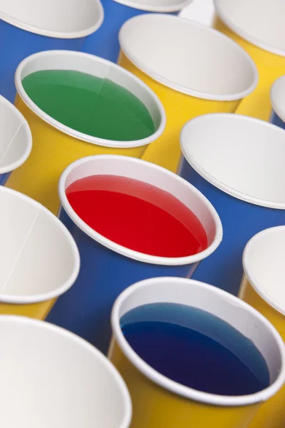 Liquid filled cups. — Stock Photo, Image