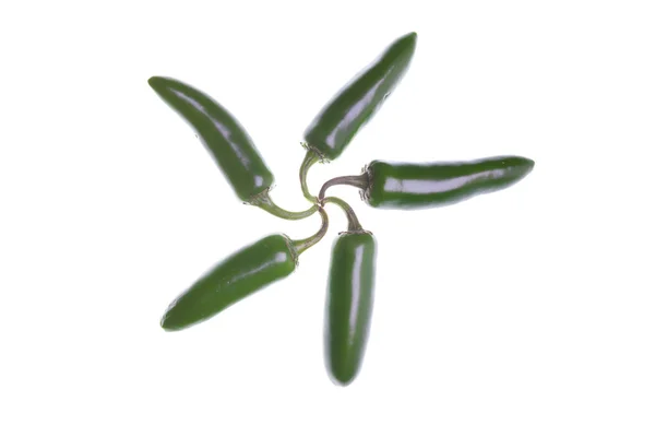 Star shaped group of peppers. — Stock Photo, Image