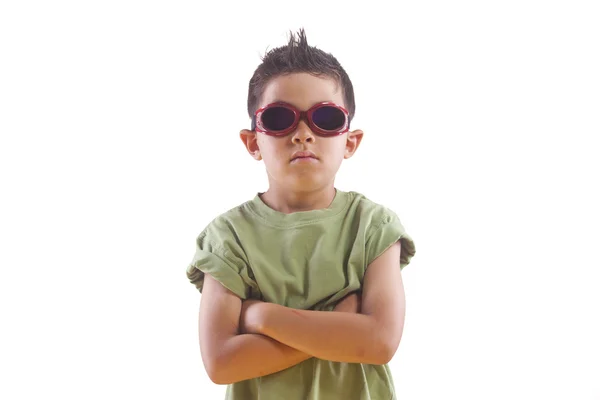 Tough boy wearing goggles. — Stock Photo, Image