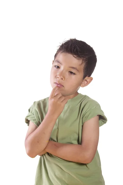 Menino em pose de pensamento . — Fotografia de Stock