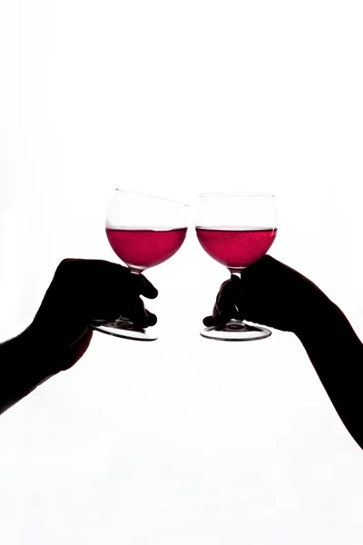 Cheers met wijnglazen. — Stockfoto