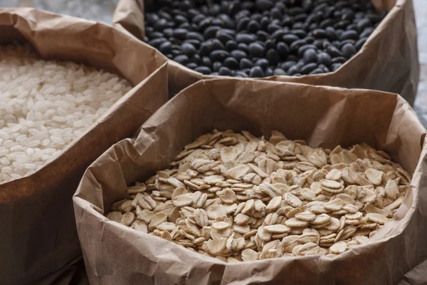 Primo piano di avena e cereali . — Foto Stock