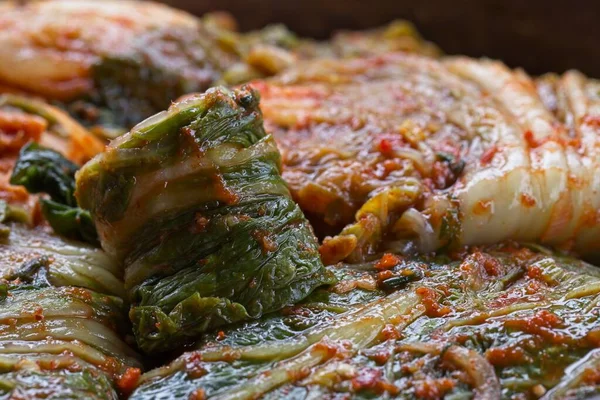 Uma Foto Fim Vida Imóvel Kimchi Recém Feito Prato Lateral — Fotografia de Stock