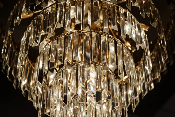 Lustre Circulaire Lumière Cristal Plafond — Photo