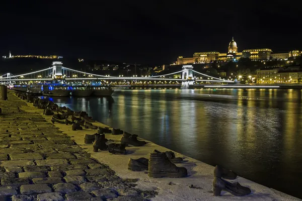 Shoe Monment River Danube Budapest — Stock Photo, Image