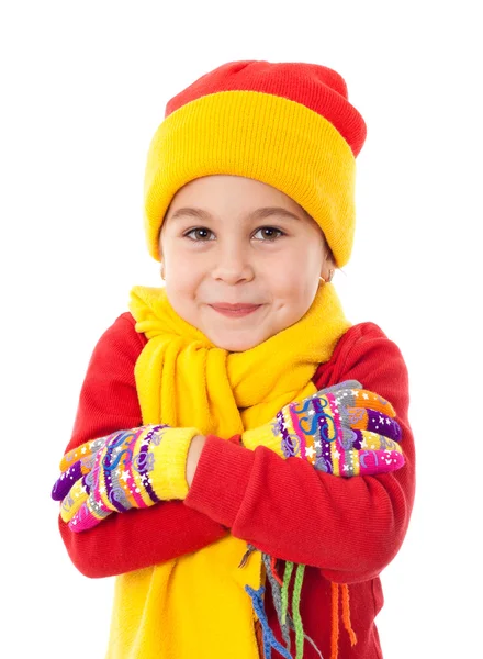 微笑女孩在冬天的衣服 — 图库照片