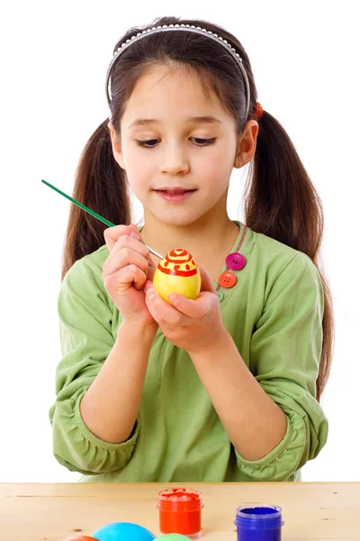 Inspired girl paint easter eggs — Stock Photo, Image