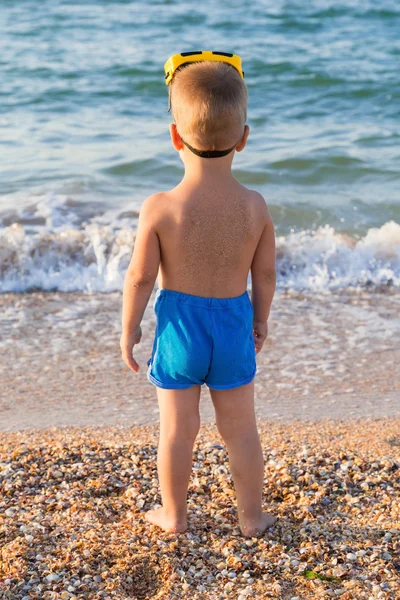 Plaj dalış maske çocuk — Stok fotoğraf
