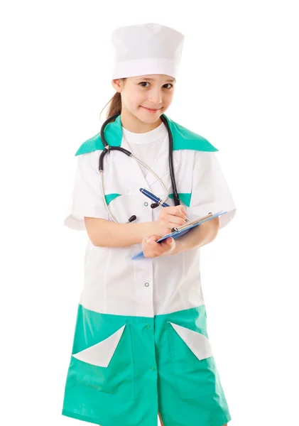 Niña con traje de médico —  Fotos de Stock