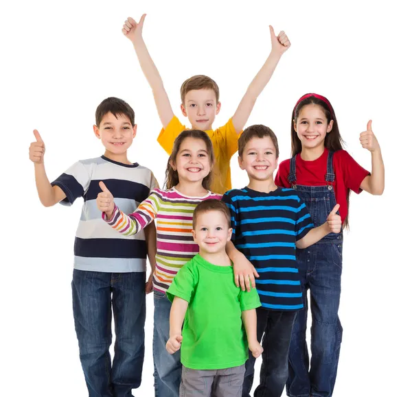 Group of kids with thumbs up sign Royalty Free Stock Images