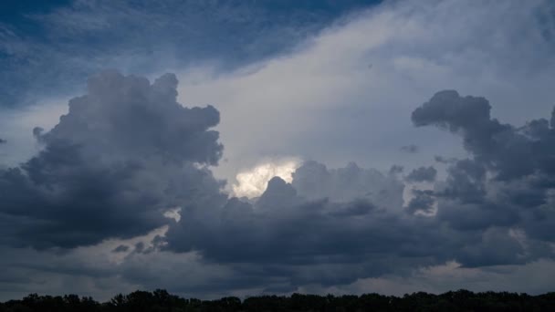 Timelaplse Ciemnej Burzy Chmury Ruch Wieczornym Niebie Przed Burzą — Wideo stockowe