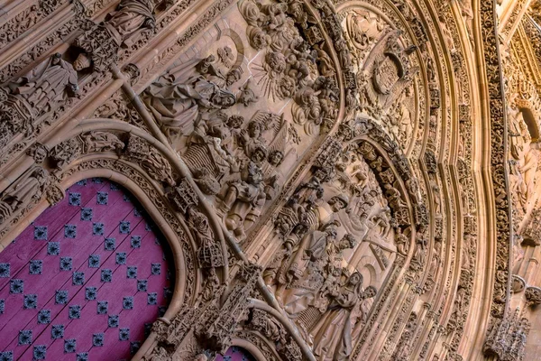 Главная дверь собора Саламанки — стоковое фото