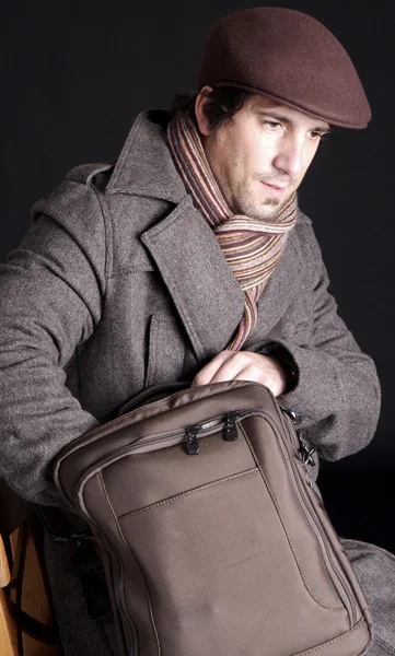 Man and bag — Stock Photo, Image