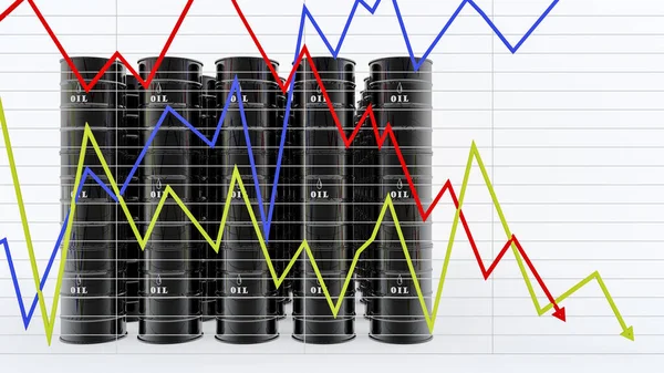 Illustration Oil Barrels Energy Crisis Concept — Stock Photo, Image