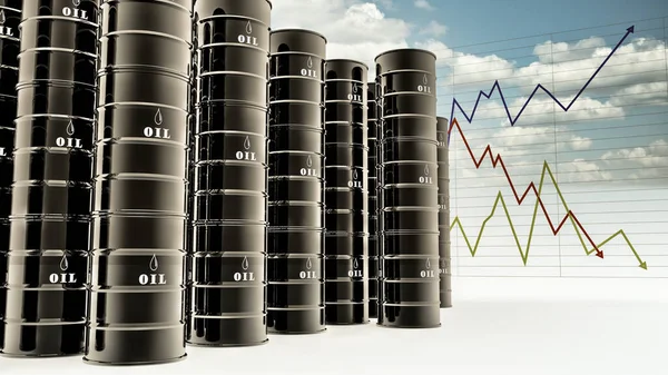 Illustration Oil Barrels Energy Crisis Concept — Stock Photo, Image