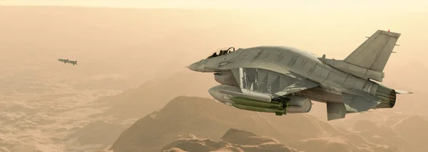 Иллюстрация Прототипа Военного Самолета Небе — стоковое фото