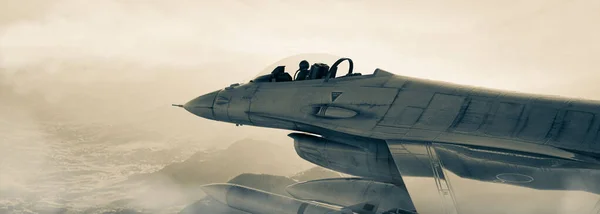 Ілюстрація Військового Літака Небі — стокове фото
