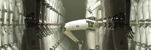 Απεικόνιση Του Περίεργου Ρομπότ Ατομική Σκέψη — Φωτογραφία Αρχείου