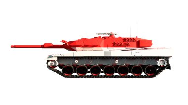 3d illustration of military vehicles, tanks painted with flag