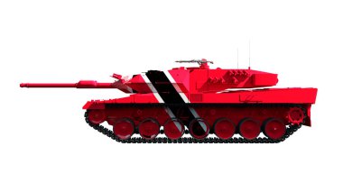 3d illustration of military vehicles, tanks painted with flag