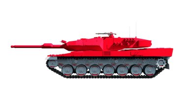 3d illustration of military vehicles, tanks painted with flag