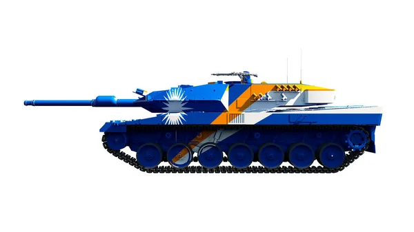 Illustration Military Vehicles Tanks Painted Flag — Stockfoto