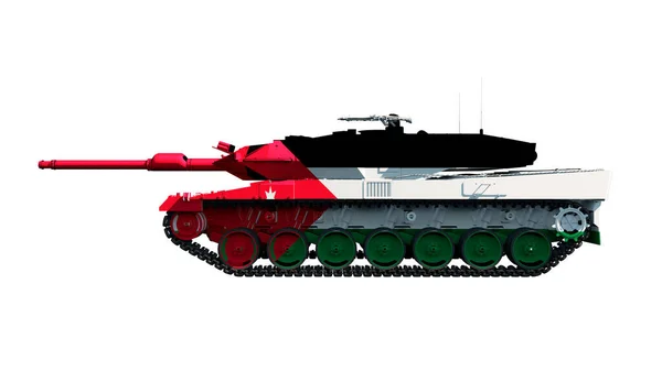 Illustration Military Vehicles Tanks Painted Flag — Stock Photo, Image