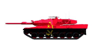 3d illustration of military vehicles, tanks painted with flag