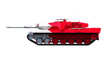 3d illustration of military vehicles, tanks painted with flag
