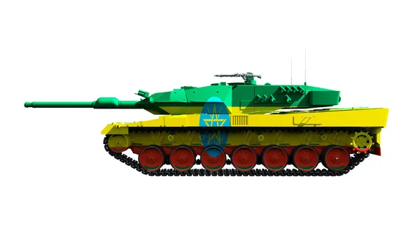 Illustration Military Vehicles Tanks Painted Flag — Stockfoto