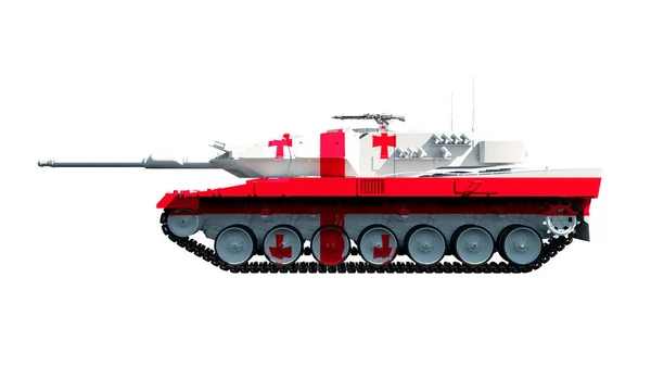 Illustration Military Vehicles Tanks Painted Flag — стоковое фото