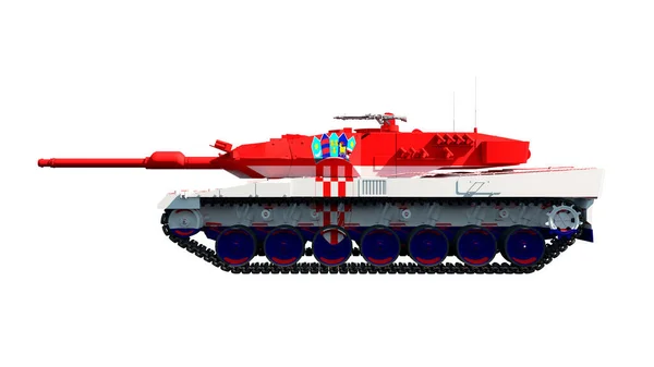 Illustration Military Vehicles Tanks Painted Flag —  Fotos de Stock