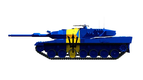 Illustration Military Vehicles Tanks Painted Flag — Stockfoto