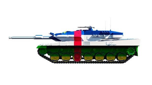 Illustration Military Vehicles Tanks Painted Flag — Stock Photo, Image
