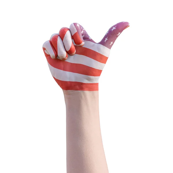 Illustration Hand Gesturing United States American Flag Tattoo Communication Nation — Stock fotografie