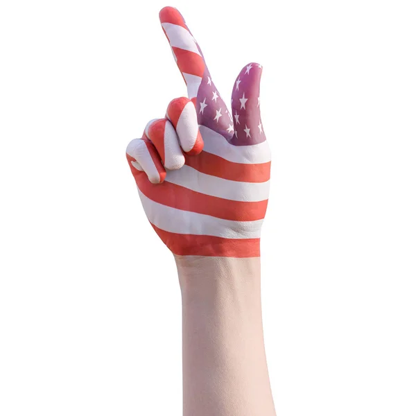 Illustration Hand Gesturing United States American Flag Tattoo Communication Nation —  Fotos de Stock