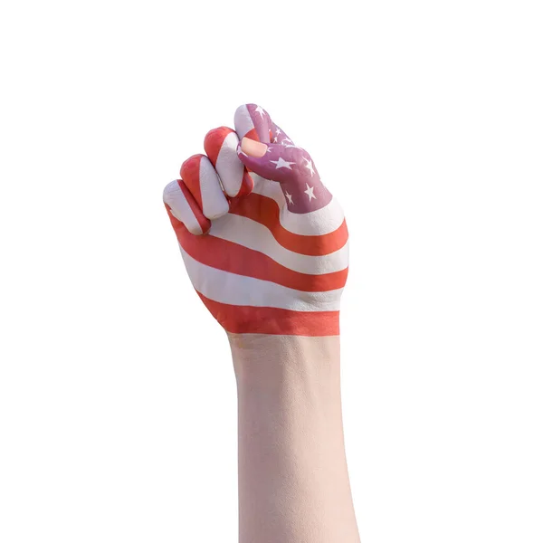 Illustration Hand Gesturing United States American Flag Tattoo Communication Nation —  Fotos de Stock