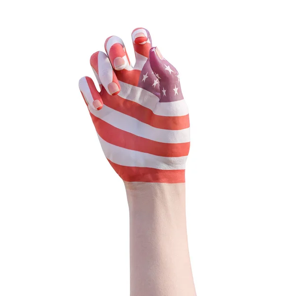 Illustration Hand Gesturing United States American Flag Tattoo Communication Nation — Fotografia de Stock