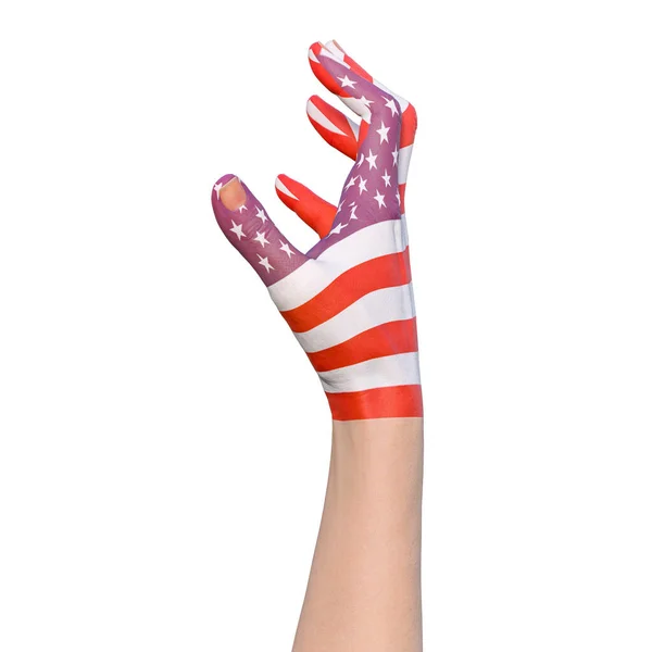 Illustration Hand Gesturing United States American Flag Tattoo Communication Nation — Foto Stock