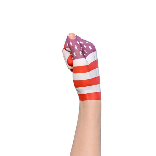 Illustration Hand Gesturing United States American Flag Tattoo Communication Nation — Zdjęcie stockowe