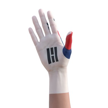 Güney Kore dövmesi, iletişim ve ulus kavramı ile el hareketlerinin 3D çizimi