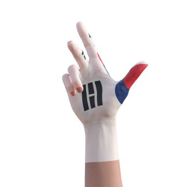 Güney Kore dövmesi, iletişim ve ulus kavramı ile el hareketlerinin 3D çizimi